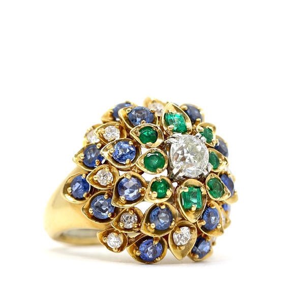 David Webb Antique Tri Colored Ring - Picture 11 of 17